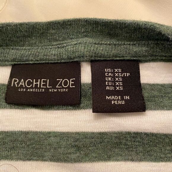 Rachel Zoe striped green & white top, XS - Picture 8 of 11
